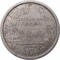 (№1949km1) Монета Французская Океания 1949 год 50 Centimes
